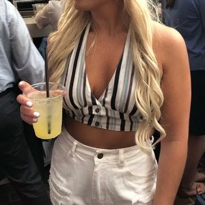 Urban outfitters striped crop top